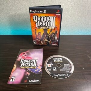 Guitar Hero 3 III Legends of Rock PS2 Playstation 2 (2007) Complete w/Manual CIB